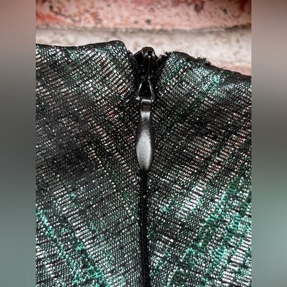 Jo No Fui emerald Metallic A-Line Shift Dress size 42/8 - Picture 9 of 13